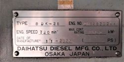 DAIHATSU 8DK28 2550KW 720RPM MARINE GENSET X4